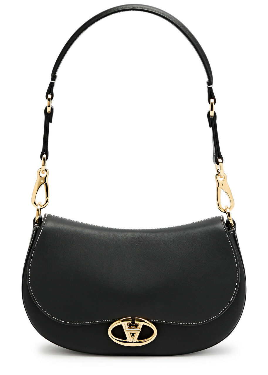 Valentino Garavani Ohval Medium Leather Shoulder bag - Black