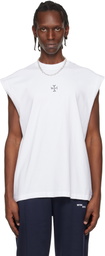 VETEMENTS White Cross Logo Sleeveless Top