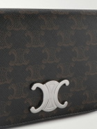 CELINE - Triomphe Leather-Trimmed Logo-Print Coated-Canvas Messenger Bag