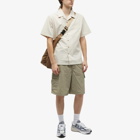 Uniform Bridge Men's Stripe Short Sleeve Vacation Shirt in Ivory