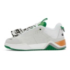 Off-White Grey and Green Arrow Skate Sneakers