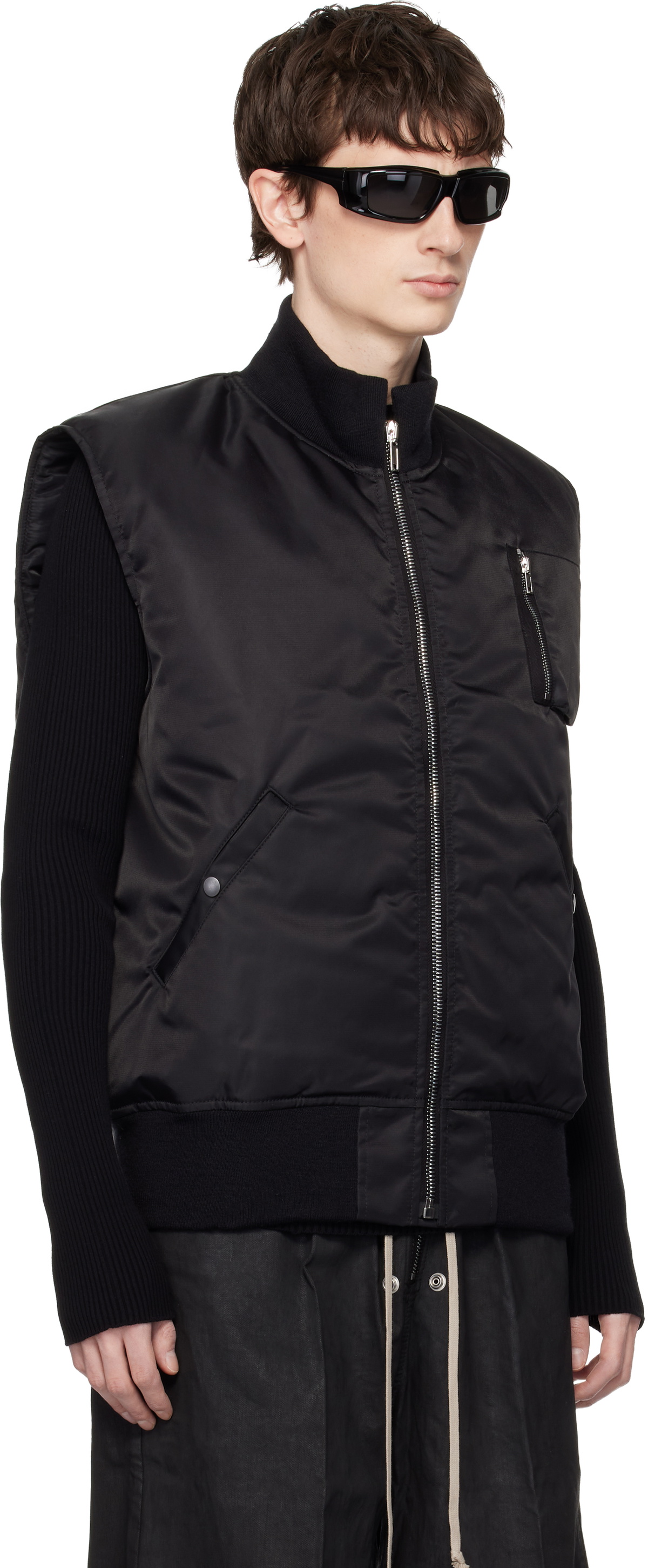 Rick Owens DRKSHDW Black Temple SL Tankers Bomber Vest
