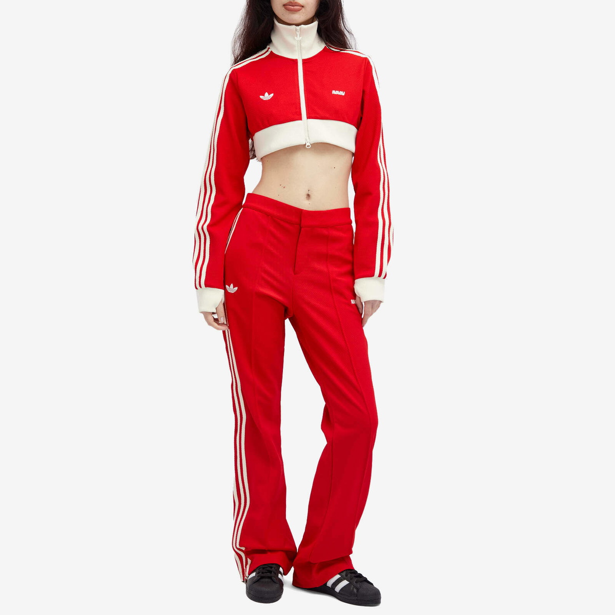Adidas Originals by AVAVAV クロップドジャケット Adidas Women's by Avavav Cropped Track Top in Better Scarlet