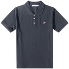 Maison Kitsuné Men's Tricolour Fox Polo Shirt in Black