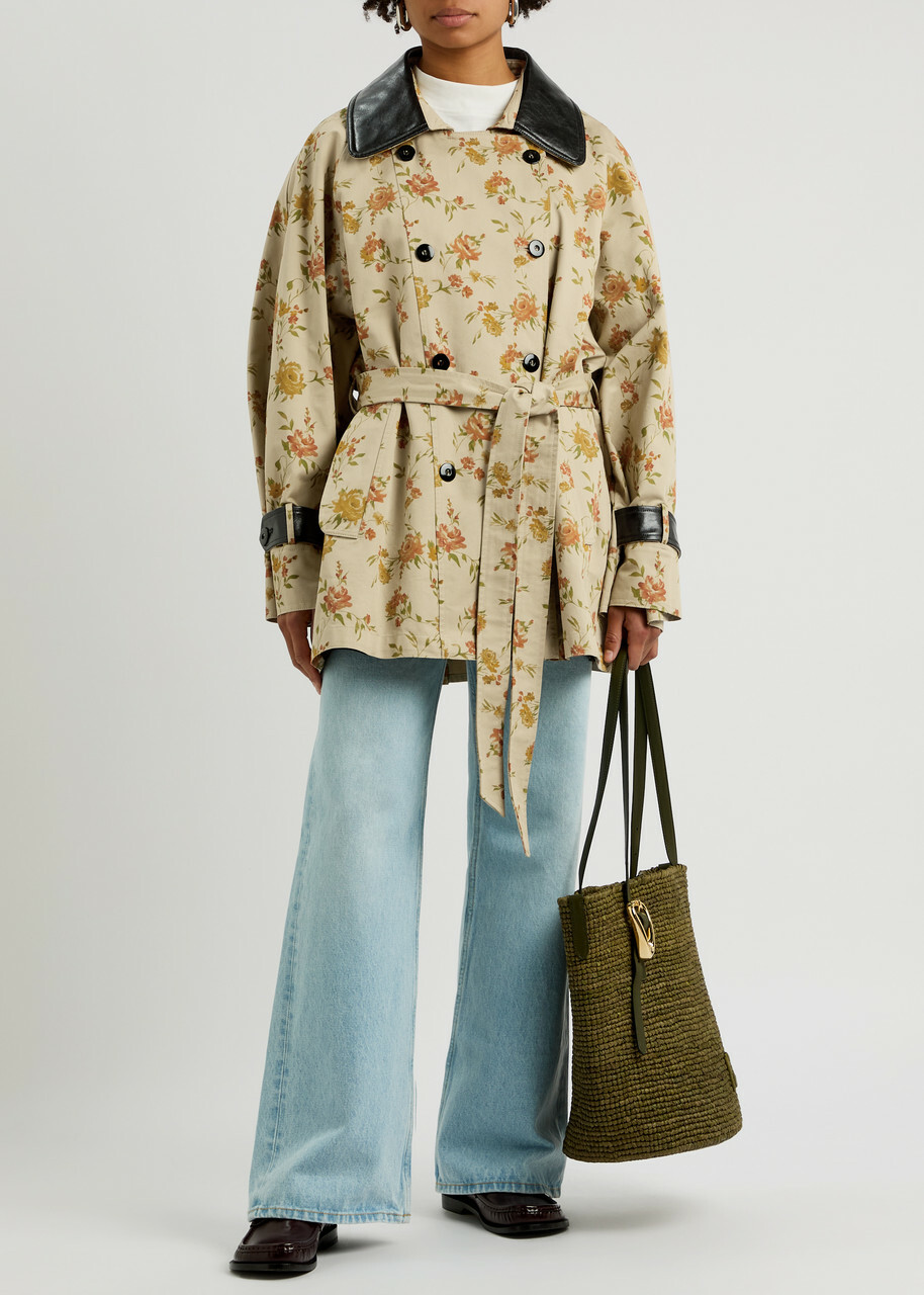 Rabanne Floral-print Double-breasted Cotton Jacket Multi Floral
