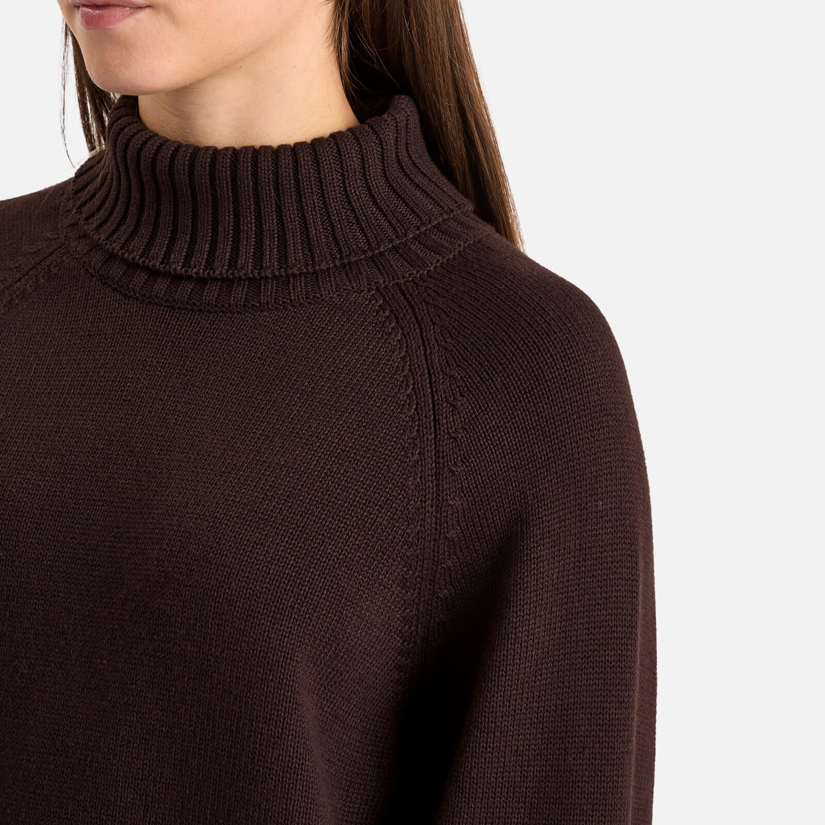 DONNI. Women's Cotton Cashmere Turtleneck Jumper in Espresso