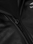 Balenciaga - Logo-Print Leather Hooded Jacket - Black