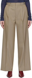AURALEE Beige Light Wool Max Gabardine Two-Tuck Trousers