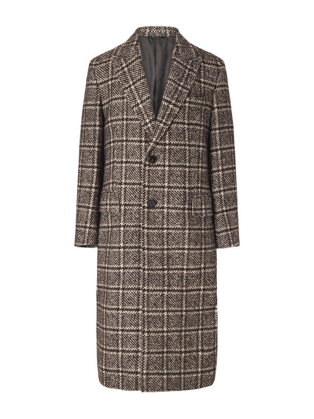 Photo: Dolce&Gabbana - Checked Wool-Blend Tweed Coat - Brown