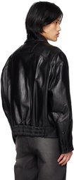 Solid Homme Black Short Leather Jacket