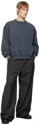 Alexander Wang Gray Embossed Logo Sweatshirt