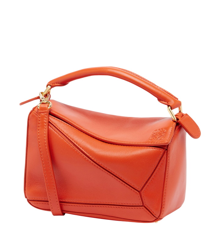 Photo: Loewe Puzzle Featherlight Mini leather top-handle bag