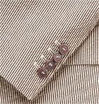 MAN 1924 - Kennedy Slim-Fit Unstructured Striped Cotton-Blend Seersucker Blazer - Men - Beige