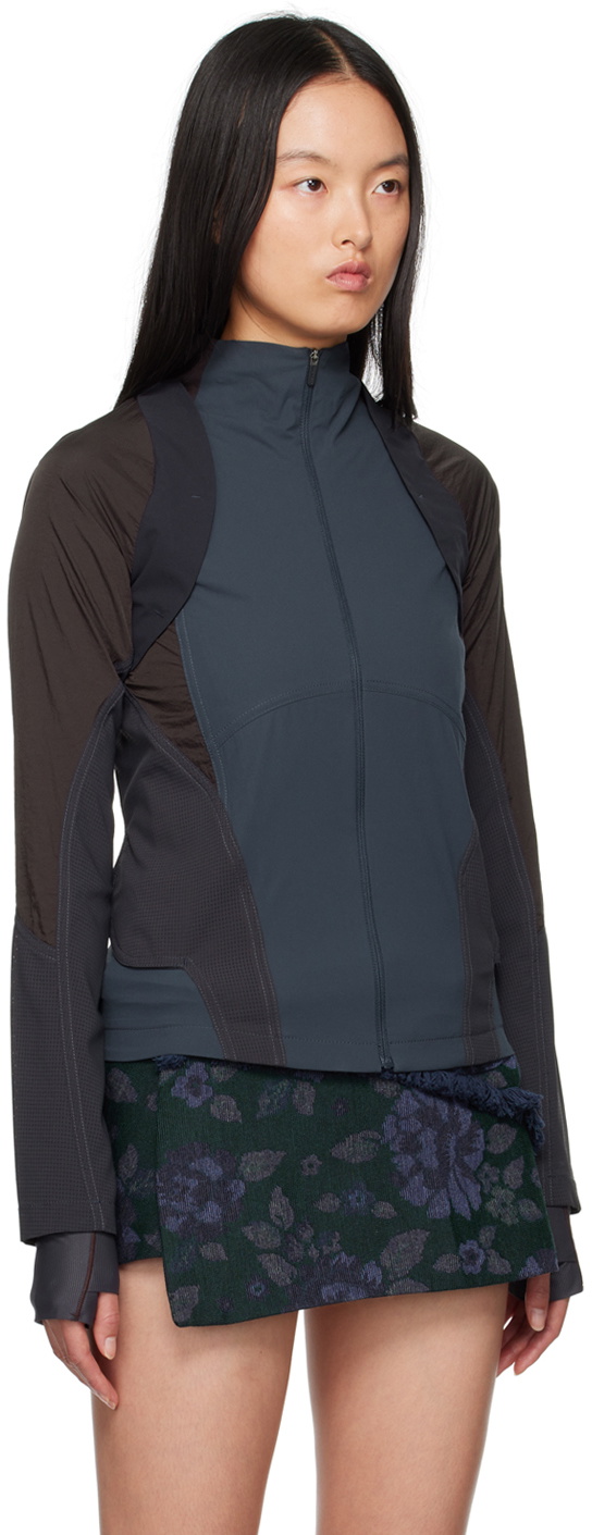 HYEIN SEO Navy Paneled Windbreaker Jacket