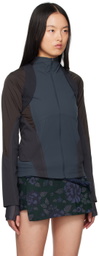 HYEIN SEO Navy Paneled Windbreaker Jacket