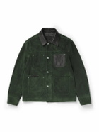 Mr P. - Full-Grain Leather-Trimmed Suede Chore Jacket - Green