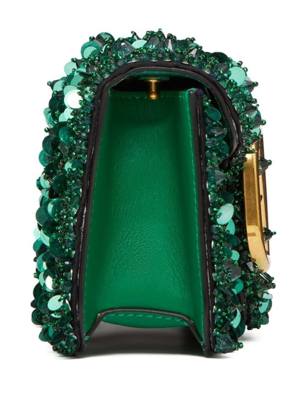 Loco Small Beaded Shoulder Bag in Green - Valentino Garavani