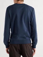 A.P.C. - Logo-Print Cotton-Jersey Sweatshirt - Blue