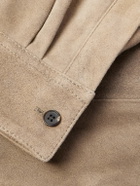 A.PRESSE - Distressed Suede Shirt Jacket - Gray