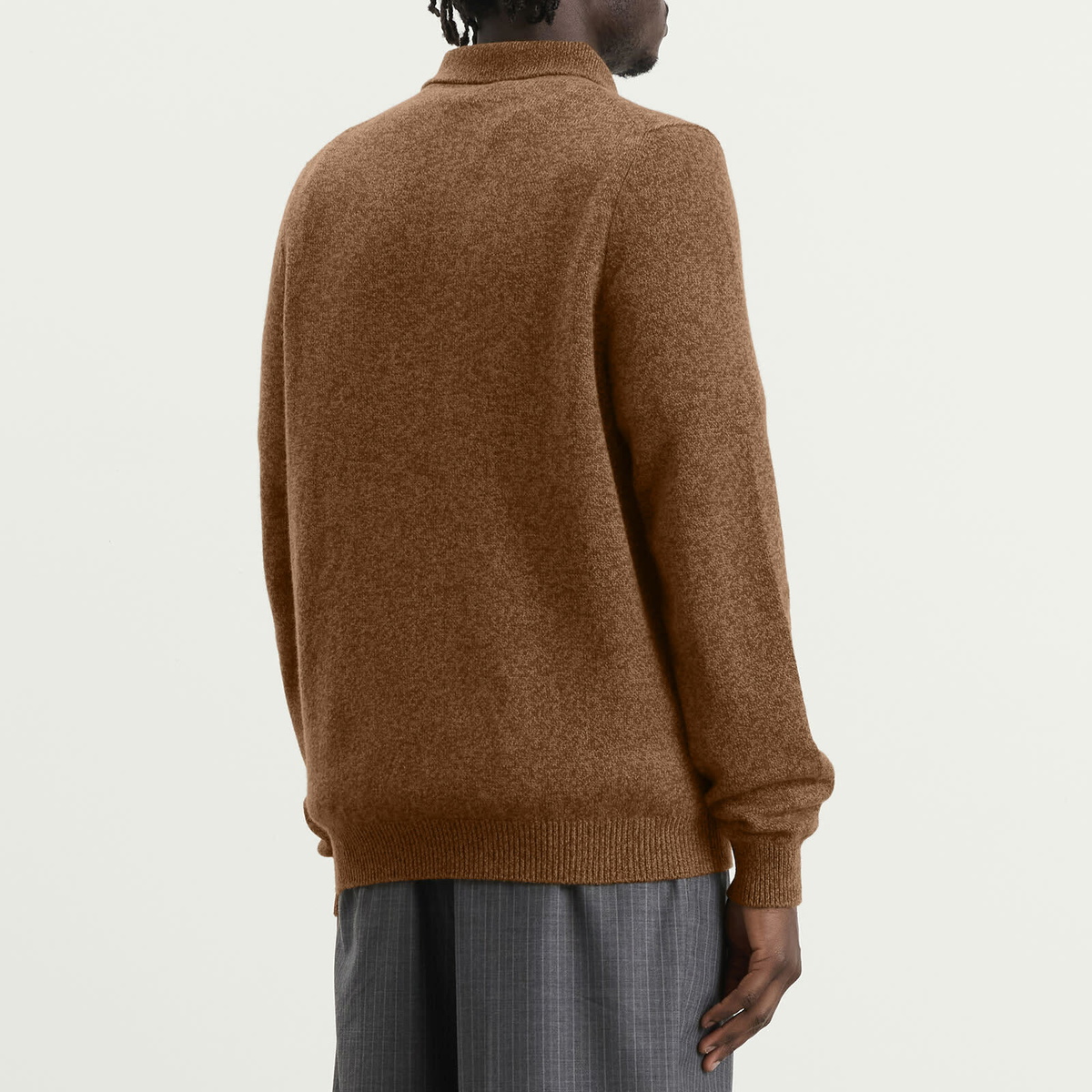 Jil Sander Men's Wool Cashmere Polo in Cinnamon