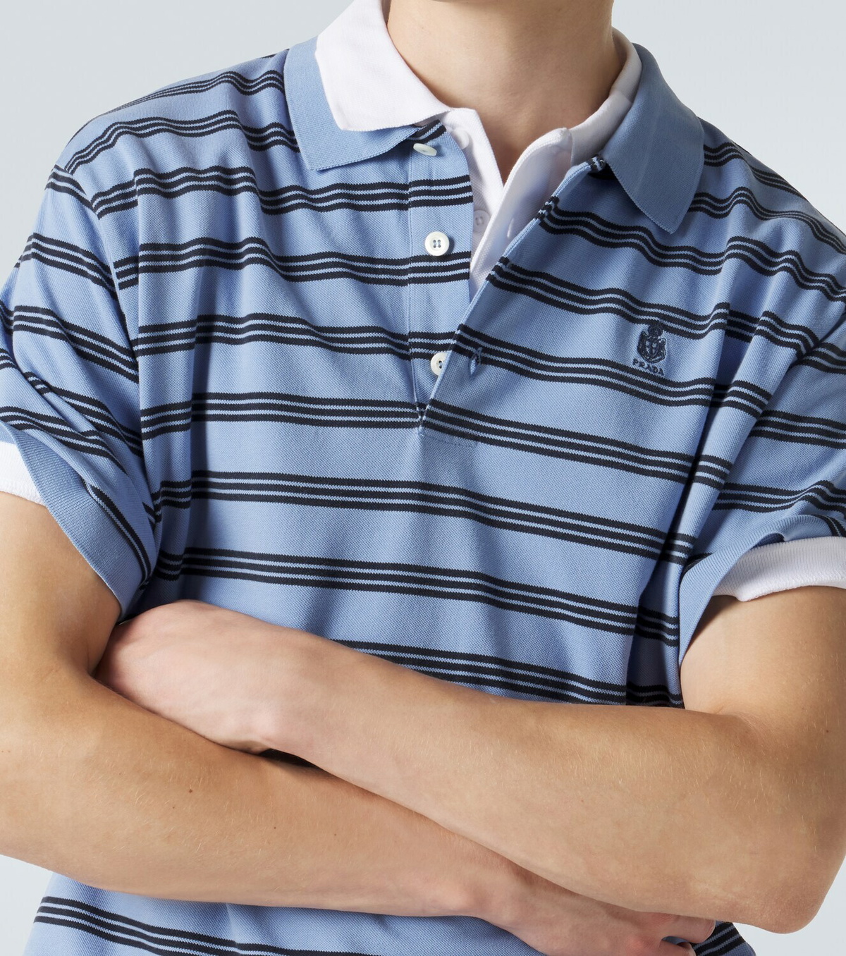 Prada Striped cotton polo shirt