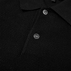 A.P.C. Men's Kyle Knit Long Sleeve Polo Shirt in Black