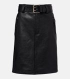 Saint Laurent Belted leather pencil skirt