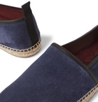 Dolce & Gabbana - Leather-Trimmed Suede Espadrilles - Blue