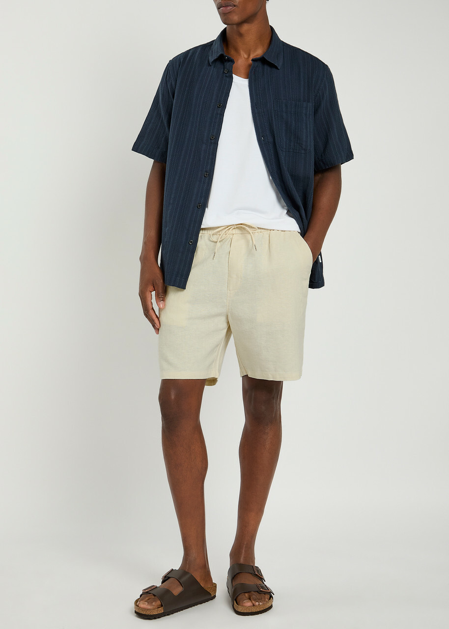 Les Deux Otto Linen-blend Shorts Ivory