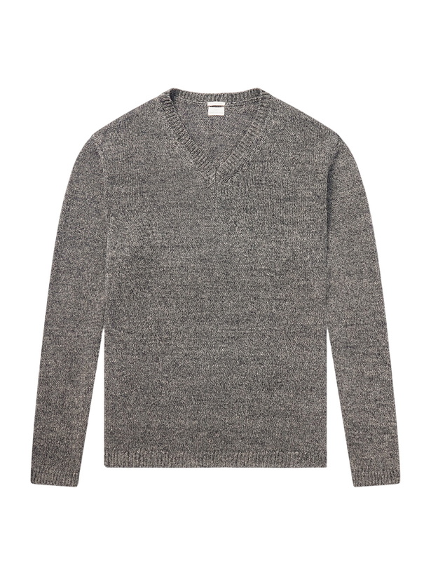 Photo: Massimo Alba - Leo Knitted Linen Sweater - Gray