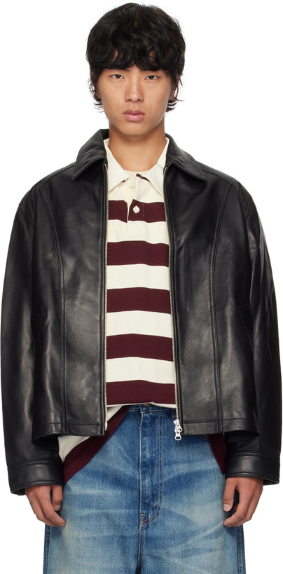 Photo: Uniform Bridge Black Drizzler Leather Jacket