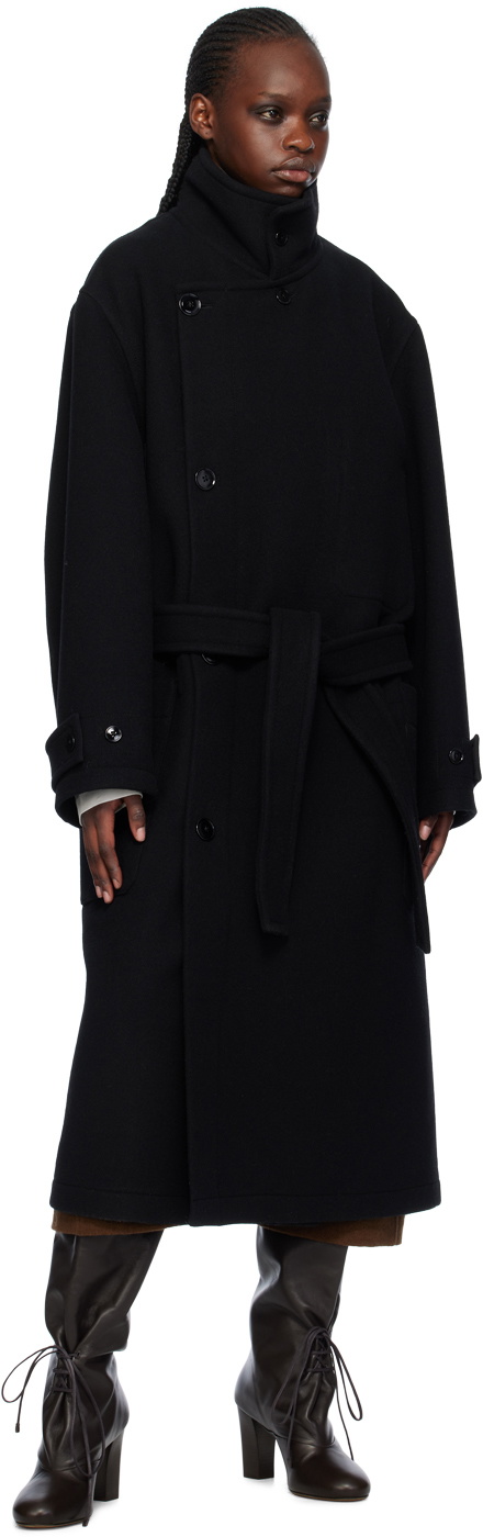 LEMAIRE Black Wrap Coat Lemaire