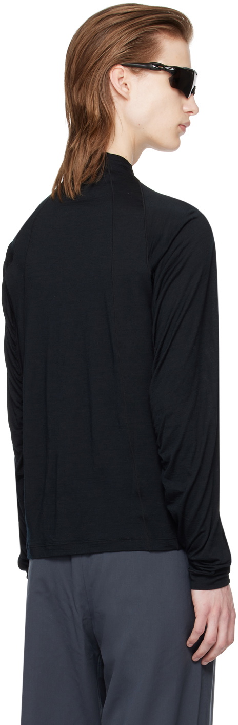 Goldwin 0 Black Half-Zip Long Sleeve T-Shirt