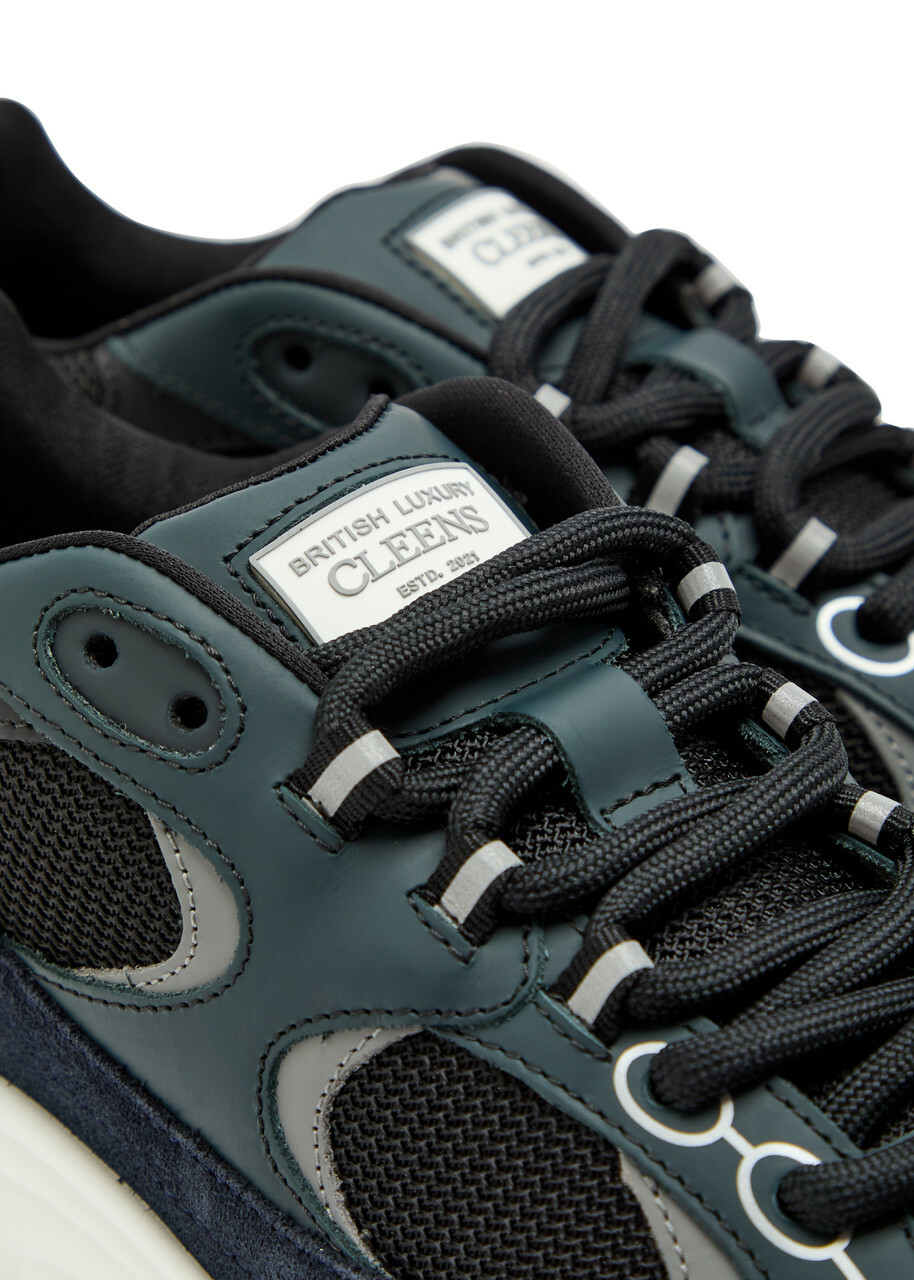 Cleens Pulse Runner Panelled Mesh Sneakers Navy