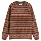 Kestin Men's Junction Knitted Fairisle Sweatshirt in Umber