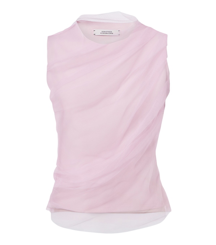 Photo: Dorothee Schumacher Layered draped jersey and tulle top