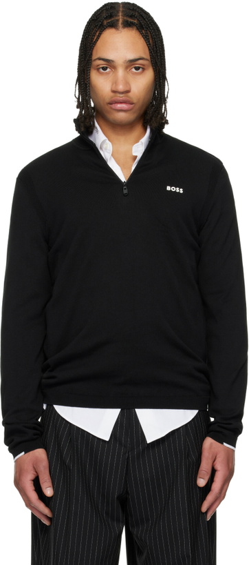 Photo: BOSS Black Cotton Quarter Zip Track Jacket