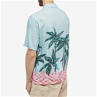 Palm Angels Men's Palms Row Bowling Vacation Shirt in Light Blue