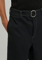 Jil Sander Contrast-stitch Twill Shorts Navy