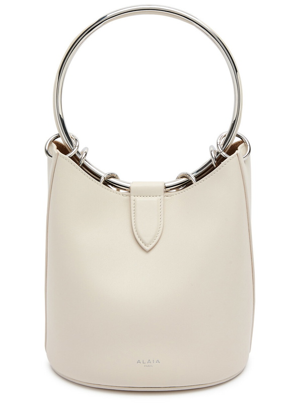 Photo: Alaïa Ring Medium Leather Bucket bag - Ivory - One Size