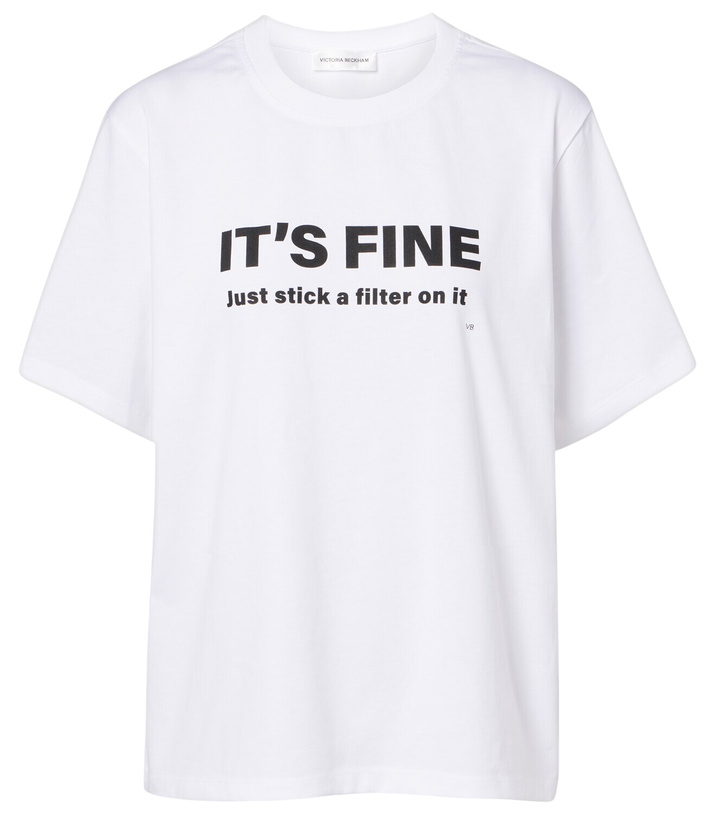 Photo: Victoria Beckham Printed cotton jersey T-shirt