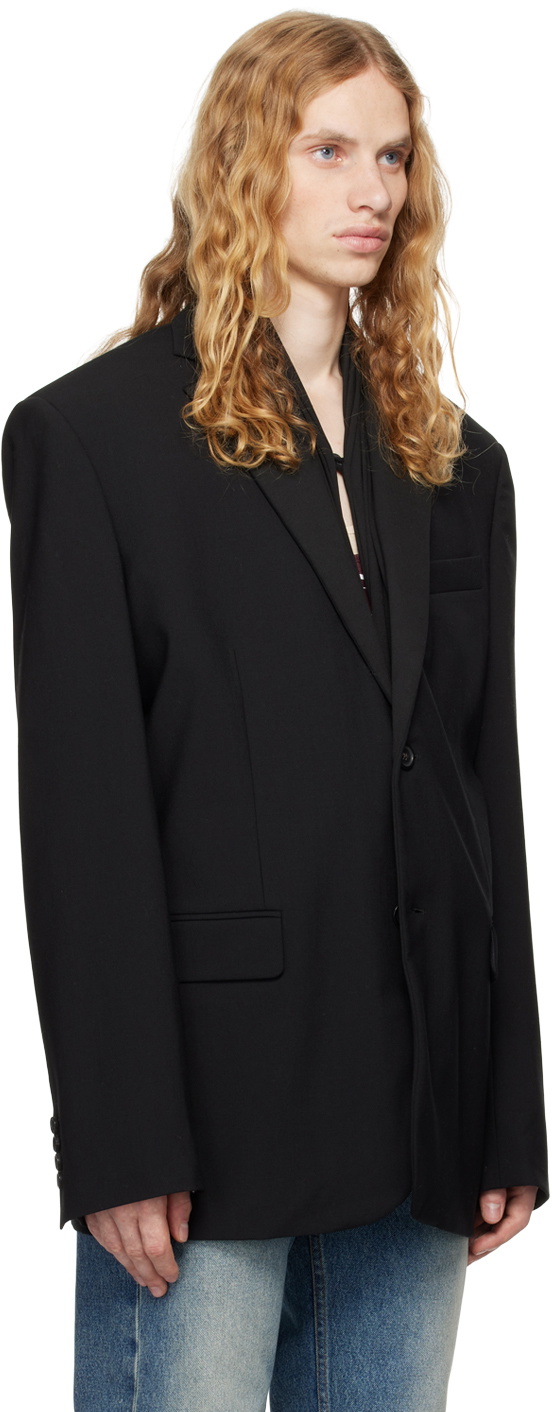 Y/Project Black Draped Lapel Blazer