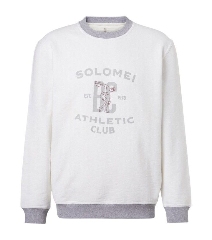 Photo: Brunello Cucinelli Printed cotton and linen sweatshirt