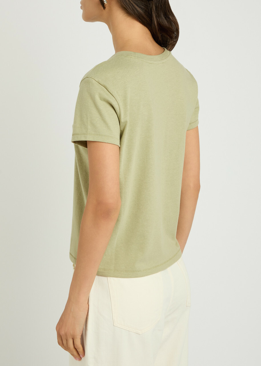 Frame The Vintage Baby Cotton-blend T-shirt Green