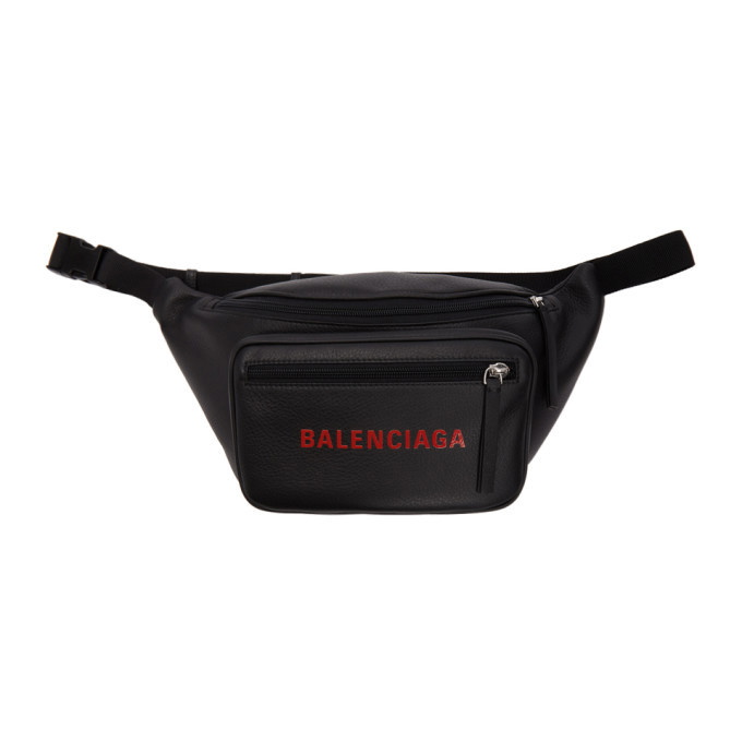 Photo: Balenciaga Black Leather Logo Belt Bag