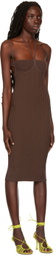 ANDREĀDAMO Brown Halter Midi Dress