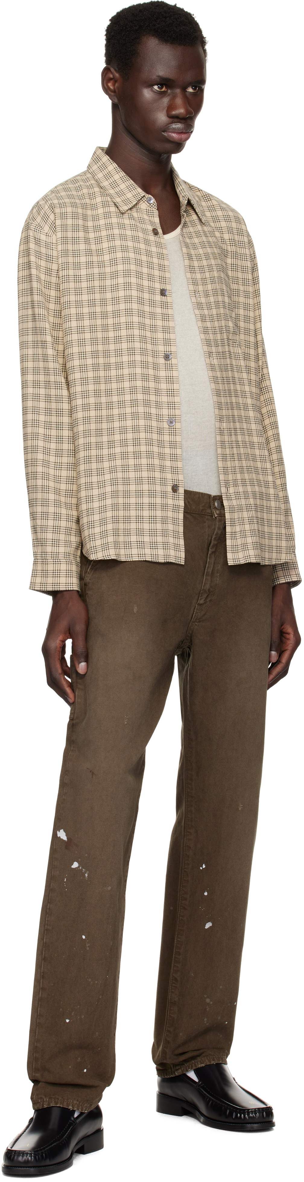 John Elliott Beige Cloak Button Up Shirt