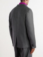 NN07 - Jordin 10052 Pinstripe Double-Breasted Suit Jacket - Gray