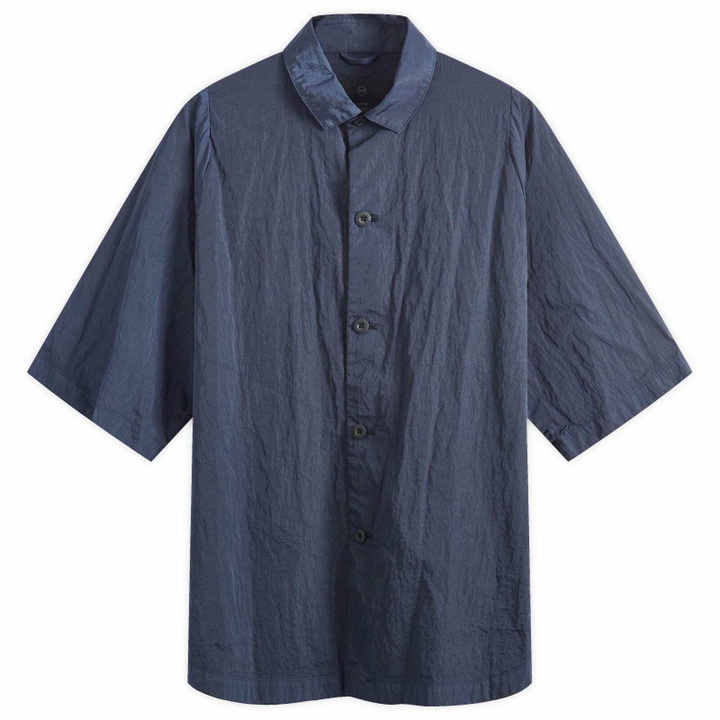 Photo: TEATORA Men's Packable Metallic Short Sleeve Wide Shirt in Navy