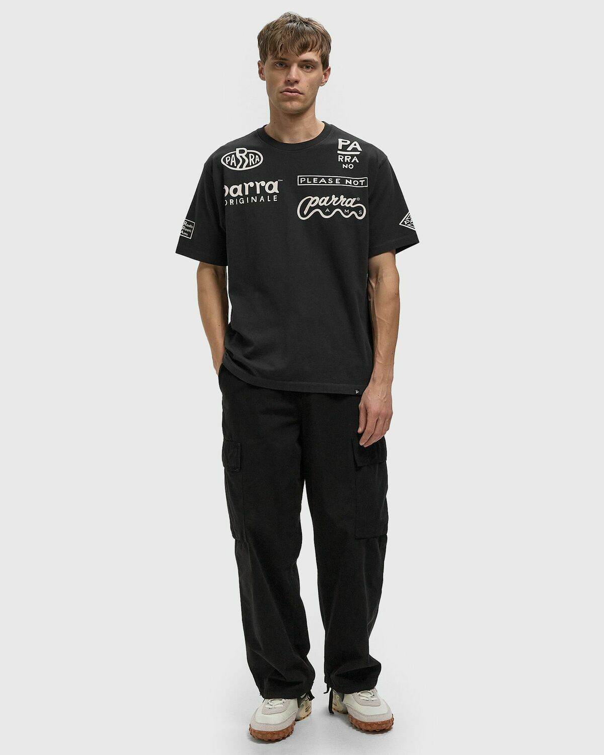 By Parra MEDIA TRAINING TEE Black Mens Shortsleefe